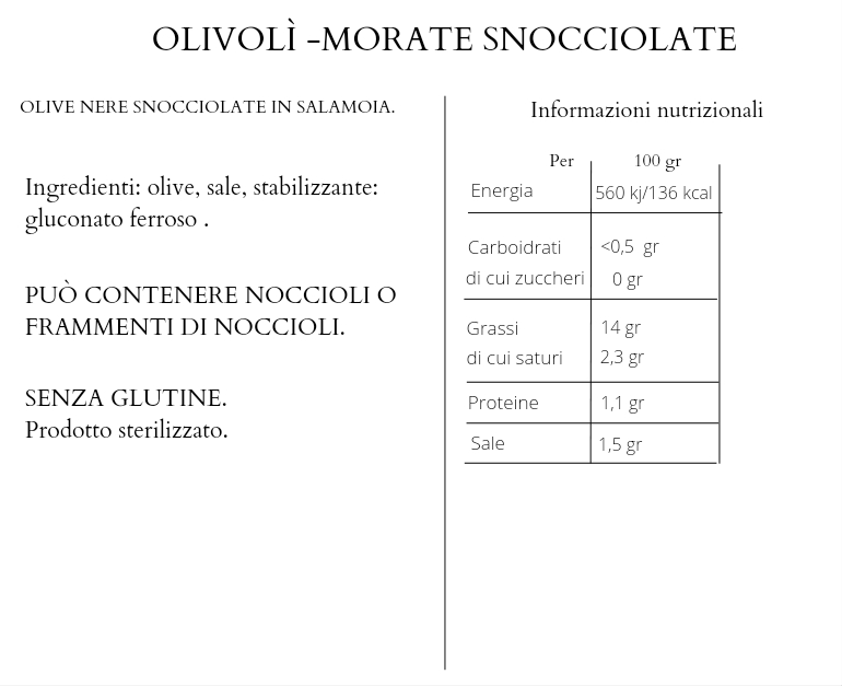 OLIVE MORATE SNOCC. SACLA'